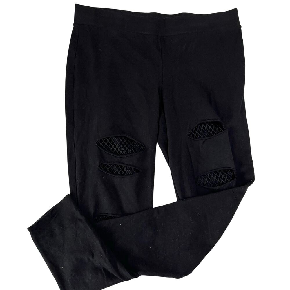 Torrid Women's Activewear Legging Size 2(2X) Black Lined With Netting Distressed